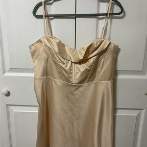 Princess Polly Champagne Satin Mini Dress